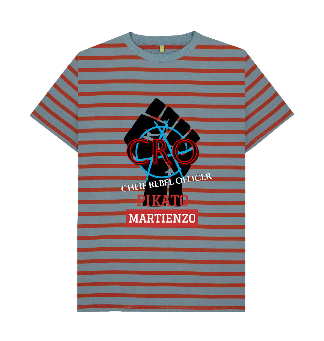 Stone Blue & Rust Stripe PM CRO_Cheif Rebel Officer