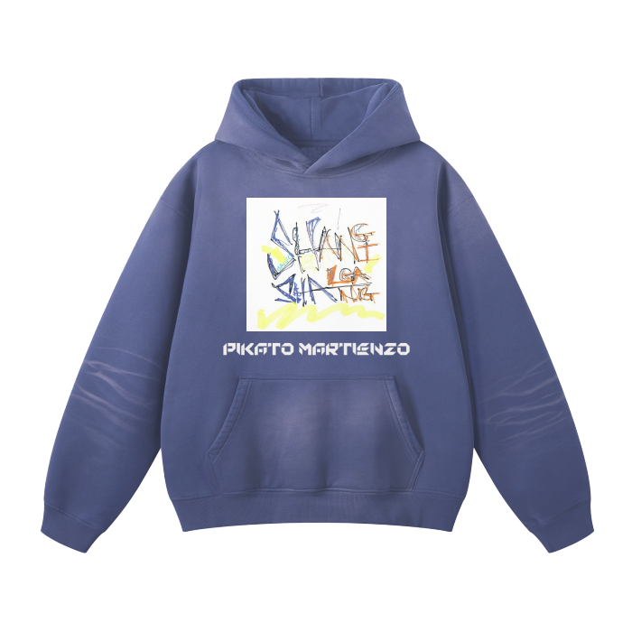 Streetwear Unisex Monkey Washed Dyed Fleece Hoodie