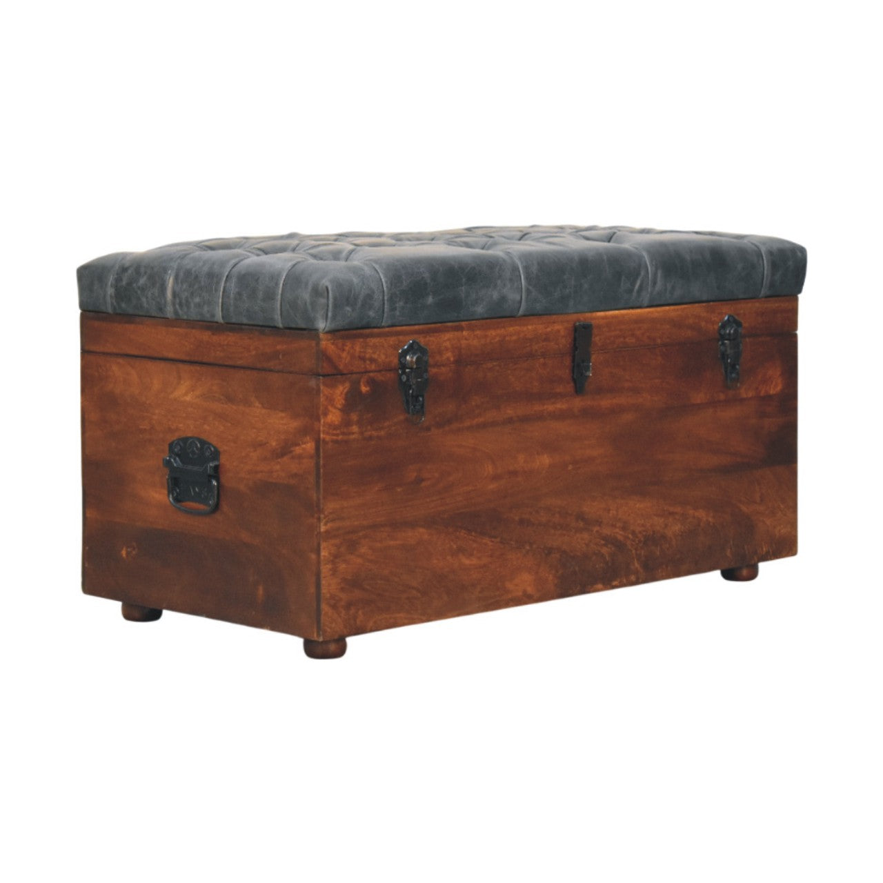 PIKATO MARTIENZO Black Buffalo hide leather Storage Trunk