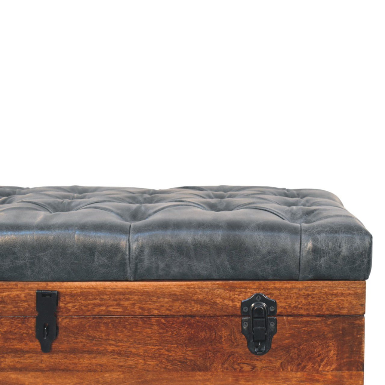 PIKATO MARTIENZO Black Buffalo hide leather Storage Trunk