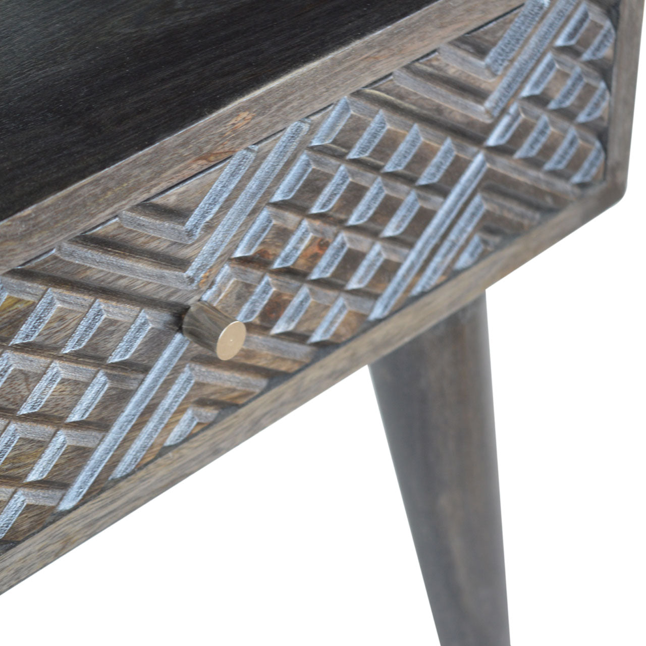 PIKATO MARTIENZO Ash Black Carved Drawer Nightstand