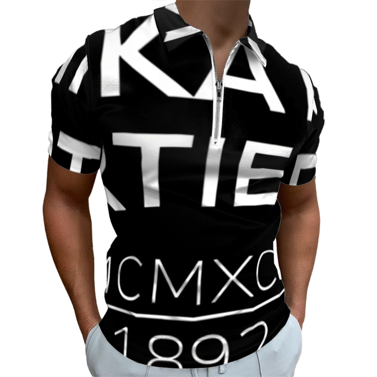 PIKATO MARTIENZO Zipper Polo Shirts Men BLK BLOK