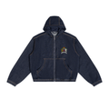 PIKATO MARTIENZO Men's Boxy Washed Vintage Hooded Denim Jacket