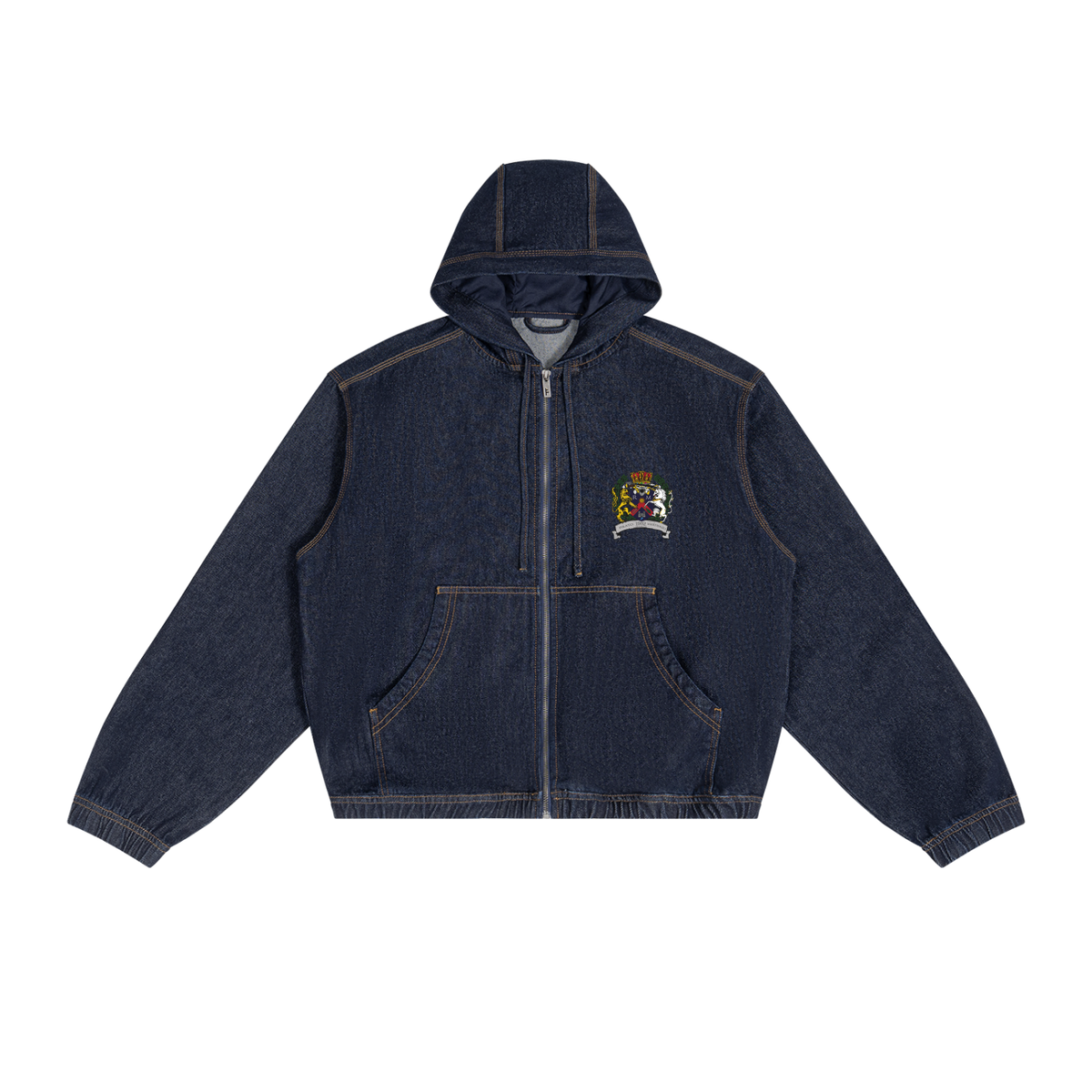 PIKATO MARTIENZO Men's Boxy Washed Vintage Hooded Denim Jacket