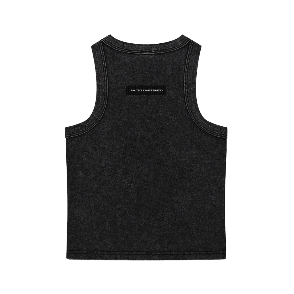 PIKATO MARTIENZO "NO COMMENTS" SCRIPTUS Snow Washed Tank Top