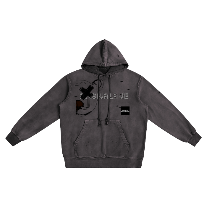 Heavyweight Pure Cotton Hand-Frayed Monkey Washed Hoodie