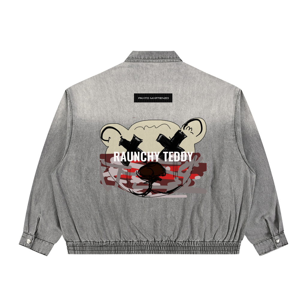 PIKATO MARTIENZO RAUNCHY TEDDY UNSX Vintage Wash Denim Jacket