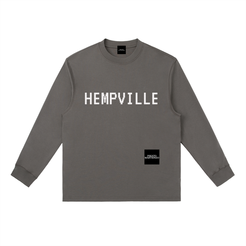PIKATO MARTIENZO Hempville GRY  LNG SLV T-Shirt