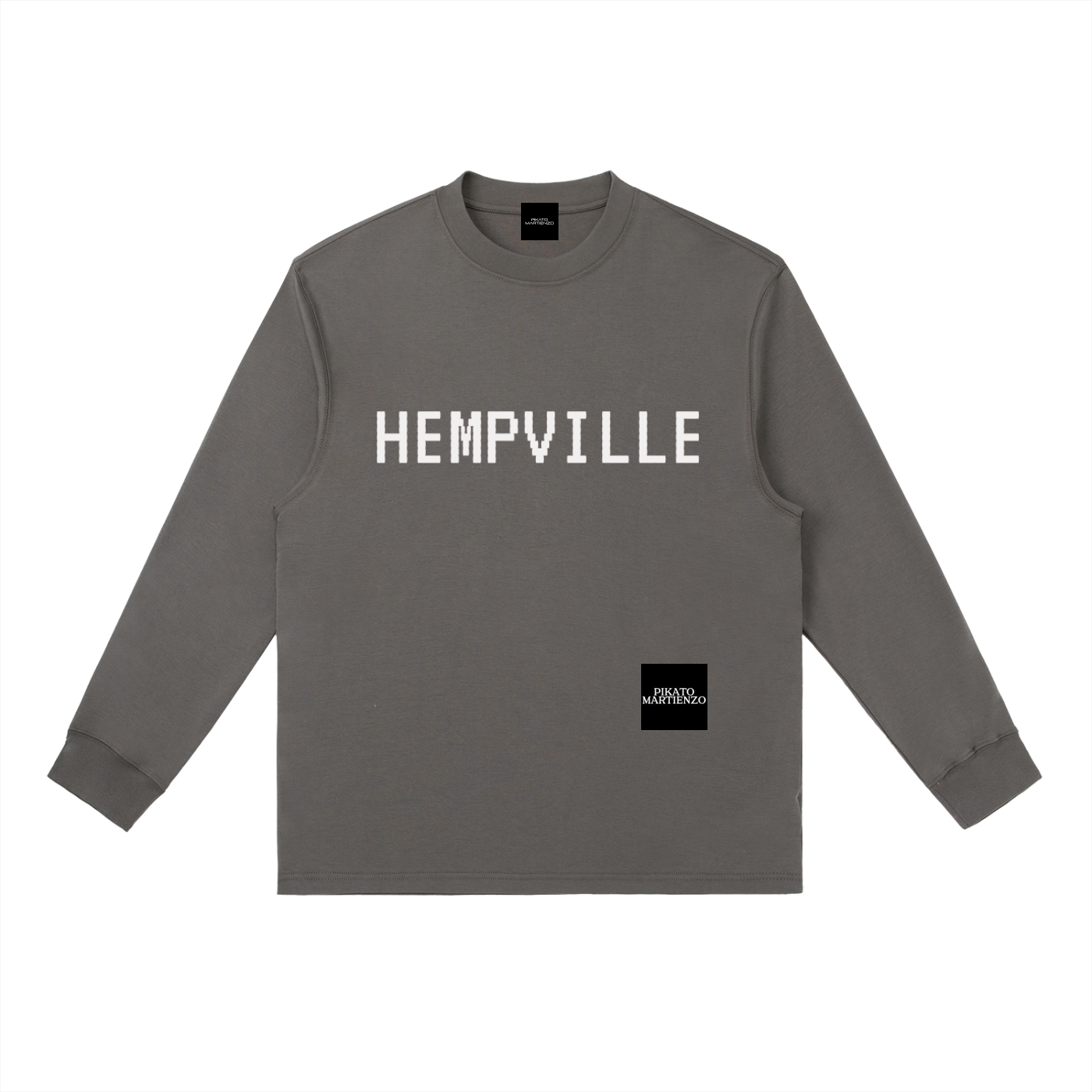 PIKATO MARTIENZO Hempville GRY  LNG SLV T-Shirt